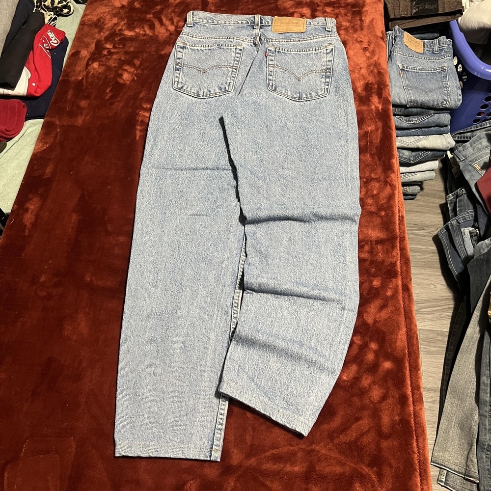 Vintage Levis 521 Jeans Womens 10‎ Medium Blue Tapered Fit Tapered Leg 90s